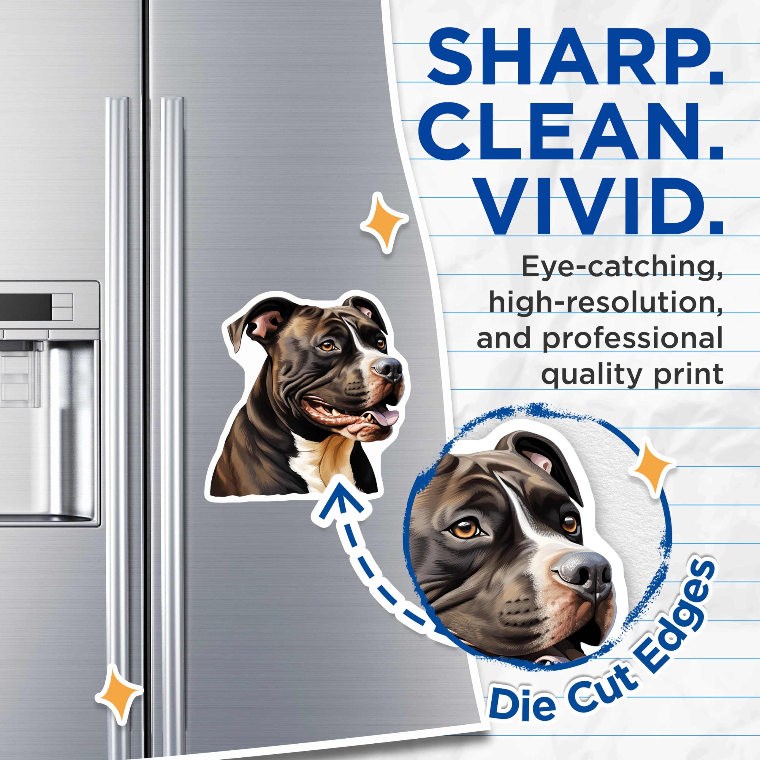 (2 Pack) Pitbull Magnets - Dog Lover Decor - American Staffordshire Pet Accent - 5 Inches On Longest Side - Thick Durable Magnet - Made in USA - MAG27750