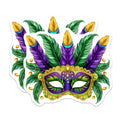 (2 Pack) Mardi Gras Feather Mask Magnets - New Orleans Carnival Decor - Festive Party Magnets - 5 Inches On Longest Side - Thick Durable Magnet - Made in USA - MAG39201
