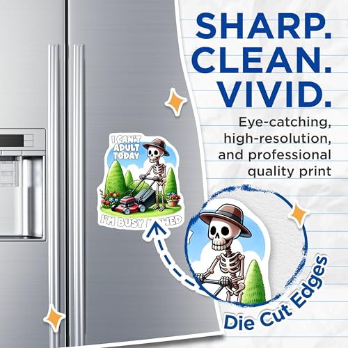 (2 Pack) I Can't Adult Today Magnets - Skeleton Yard Work - Funny Skeleton - Garden Humor Decor - 5" On Longest Side - for Cars, Fridges, Toolboxes - Made in USA - MAG7457