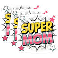 (3 Pack) Super Mom Decals - Comic Style Art - Mother's Day Decals - 3 Inches On Longest Side - Easy Peel & Apply - Made in USA - 3MCS6474