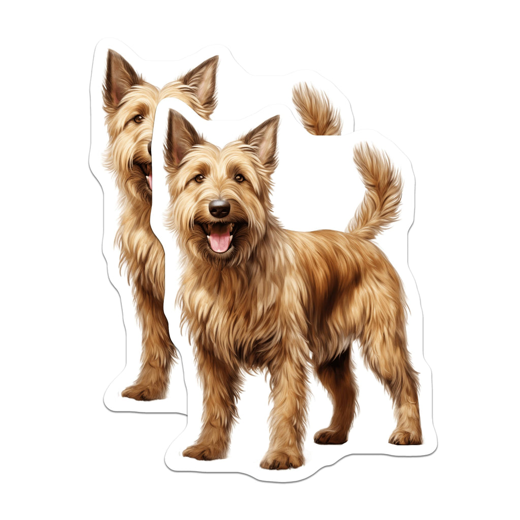 (2 Pack) Happy Shaggy Dog Magnets - Smiling Wire Haired Canine - Pet Lover Refrigerator Decor - Dog Mom Dad Accent - 5 Inches On Longest Side - Thick Durable Magnet - Made in USA - MAG26765