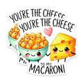 (2 Pack) Funny Food Magnets - Cute Cheese and Macaroni Magnets - Refrigerator Decor Magnets - 5" On Longest Side - for Cars, Refrigerators, Toolboxes, Lockers - Made in USA BMCS3392