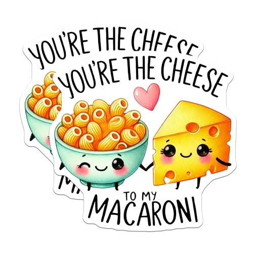 (2 Pack) Funny Food Magnets - Cute Cheese and Macaroni Magnets - Refrigerator Decor Magnets - 5" On Longest Side - for Cars, Refrigerators, Toolboxes, Lockers - Made in USA BMCS3392