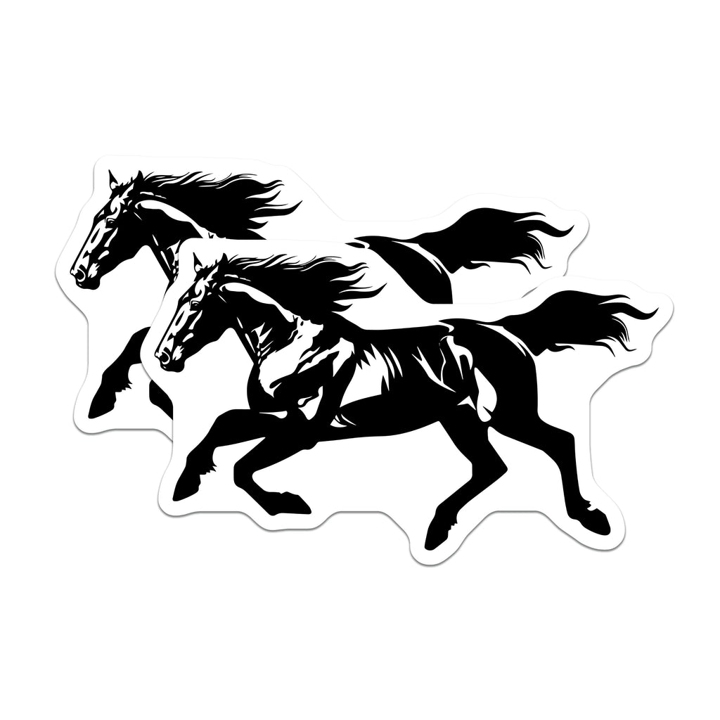 (2 Pack) Galloping Horse Magnets - Equine Lover Art - Farmhouse Ranch Decor - Stable Accessory - 5 Inches On Longest Side - Thick Durable Magnet - Made in USA - MAG38957