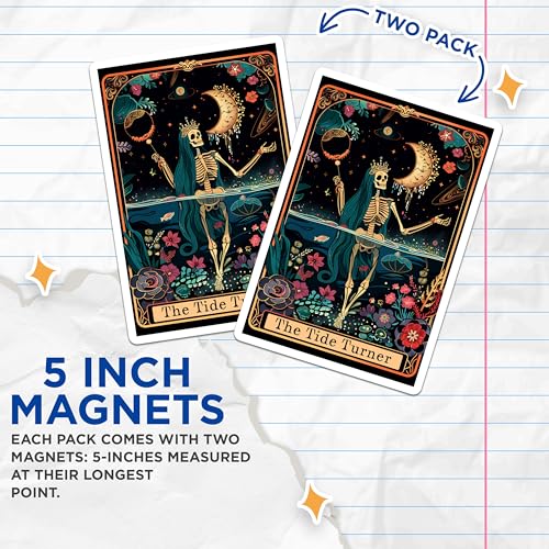 (2 Pack) Celestial Art Magnet - Mystical Decor - 5" On Longest Side - Sticks to Smooth Flat Surfaces - Made in USA - MAG10013