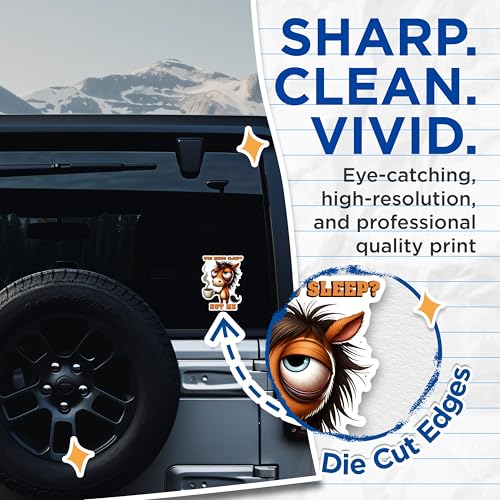 (2 Pack) Funny Inspirational Stickers - Who Needs Sleep Not Me Stickers - Coffee Theme Animal Stickers - 5" On Longest Side - Sticks to Any Smooth Flat Surface - Made in USA - BMCS2769