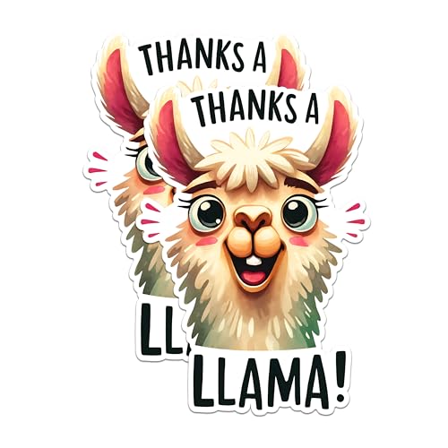 (2 Pack) Thanks A Llama Magnets - Fun Animal Magnets - Cute Kitchen Decor Magnets- 5" On Longest Side - for Fridges, Toolboxes, Cars - Made in USA - MAG2650