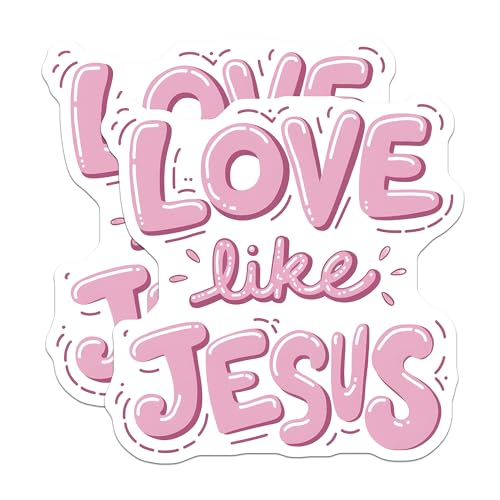 (2 Pack) Love Like Jesus Stickers - 5" On Longest Side - Sticks to Smooth Flat Surfaces - Made in USA - BMCS8951 - BMCS8951