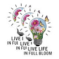 (3 Pack) Floral Lightbulb Decals - Butterfly Stickers - Inspirational Quote Decal - 3 Inches On Longest Side - Easy Peel & Apply - Made in USA - 3MCS7708