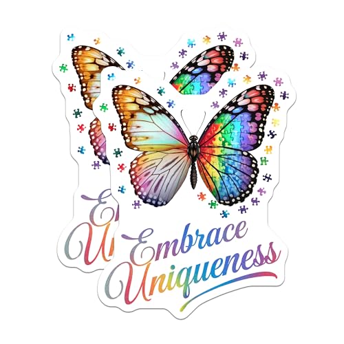 (2 Pack) Rainbow Butterfly Decor Magnet - 5" On Longest Side - Sticks to Smooth Flat Surfaces - Made in USA - MAG10061