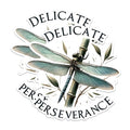 (2 Pack) Delicate Perseverance Stickers - Dragonfly Art Stickers - Nature Inspirational Stickers - 5" On Longest Side - Sticks to Any Smooth Flat Surface - Made in USA - BMCS2684