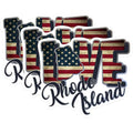 (3 Pack) Rhode Island Decals - USA Flag Laptop Decal - State Love Decals - 3 Inches On Longest Side - Easy Peel & Apply - Made in USA - 3MCS0330