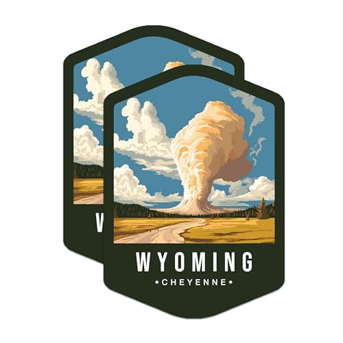 (2 Pack) Wyoming State and Capitol Magnets - WY State Magnet - Choose from 50 States - 5" On Longest Side - Premium Magnet - for Cars, Refrigerators, Toolboxes, Lockers - Made in USA - MAG1506