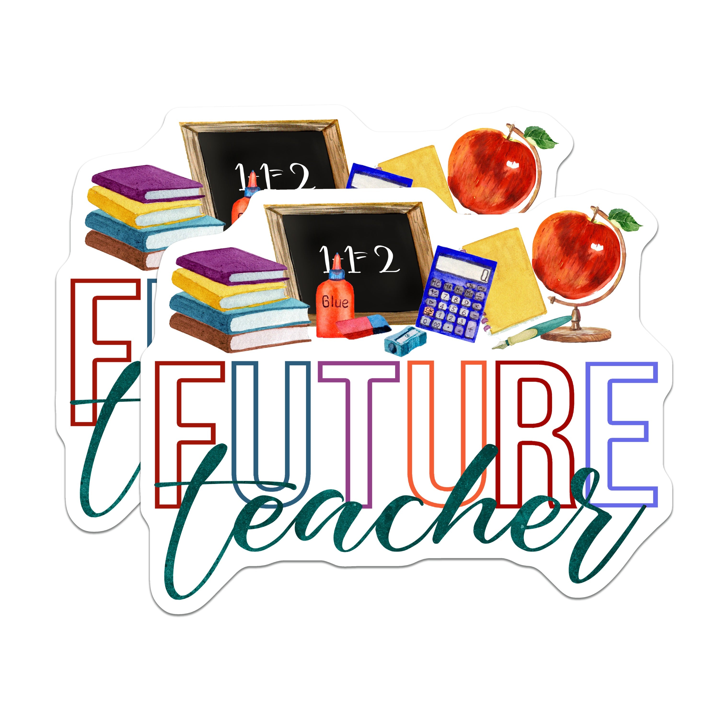 (2 Pack) Future Teacher Magnets - Education Student - Aspiring Educator - Graduation School Gift - College Major Decor - 5 Inches On Longest Side - Thick Durable Magnet - Made in USA - MAG38530