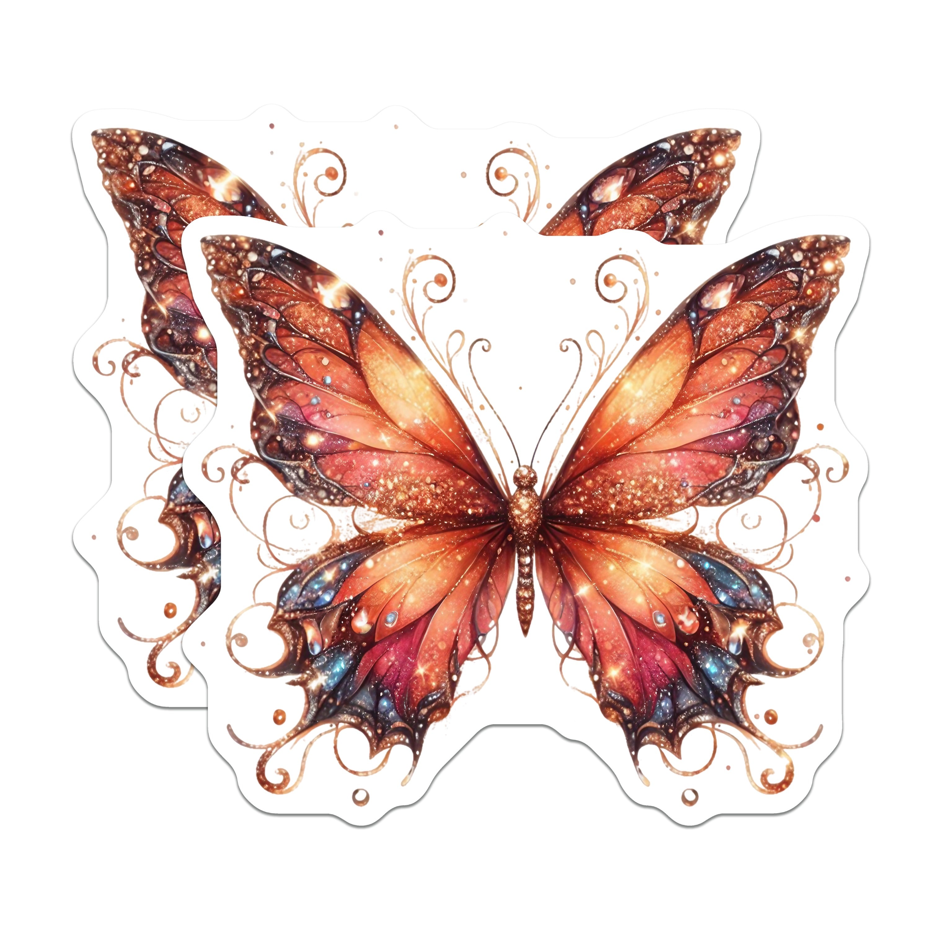 (2 Pack) Luminous Butterfly Magnets - Whimsical Nature Decor - Ethereal Fantasy Art - Magical Insect Fridge Decor - 5 Inches On Longest Side - Thick Durable Magnet - Made in USA - MAG39553