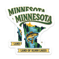 (2 Pack) Minnesota Magnets - Land of 10000 Lakes - Walleye Fishing Souvenir - 5" On Longest Side - Premium Magnet - for Cars, Refrigerators, Toolboxes, Lockers - Made in USA - MAG14454