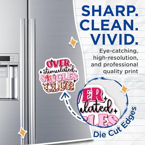 (2 Pack) Overstimulated Singles Club Magnets - Funny Singles Club Magnets - Humorous Relationship Magnets - 5" On Longest Side - for Cars, Refrigerators, Toolboxes, Lockers - Made in USA MAG3541