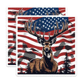 (2 Pack) American Flag Deer Magnets - Patriotic Hunting Design - Wildlife Enthusiast Decor - 5 Inches On Longest Side - Thick Durable Magnet - Made in USA - MAG19654