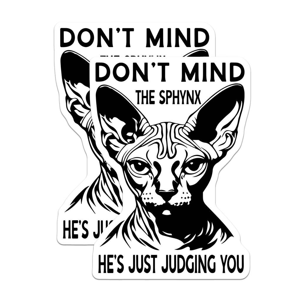 (2 Pack) Sphynx Cat Magnets - Funny Judging Cat Decor - Sarcastic Pet Lover Fridge Magnet - Unique Animal Humor - 5 Inches On Longest Side - Thick Durable Magnet - Made in USA - MAG36464