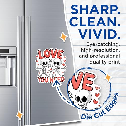 (2 Pack) Love is All You Need Magnets - Skeleton Magnets - Cute Skeleton Couple Magnets- 5" On Longest Side - for Fridges, Toolboxes, Cars - Made in USA - MAG2996