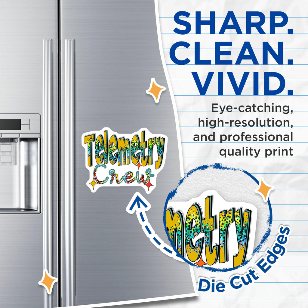 (2 Pack) Telemetry Crew Magnets - Nursing Team Decor - Medical Staff Room Magnetic - 5" On Longest Side - Premium Magnet - for Cars, Refrigerators, Toolboxes, Lockers - Made in USA - MAG17901