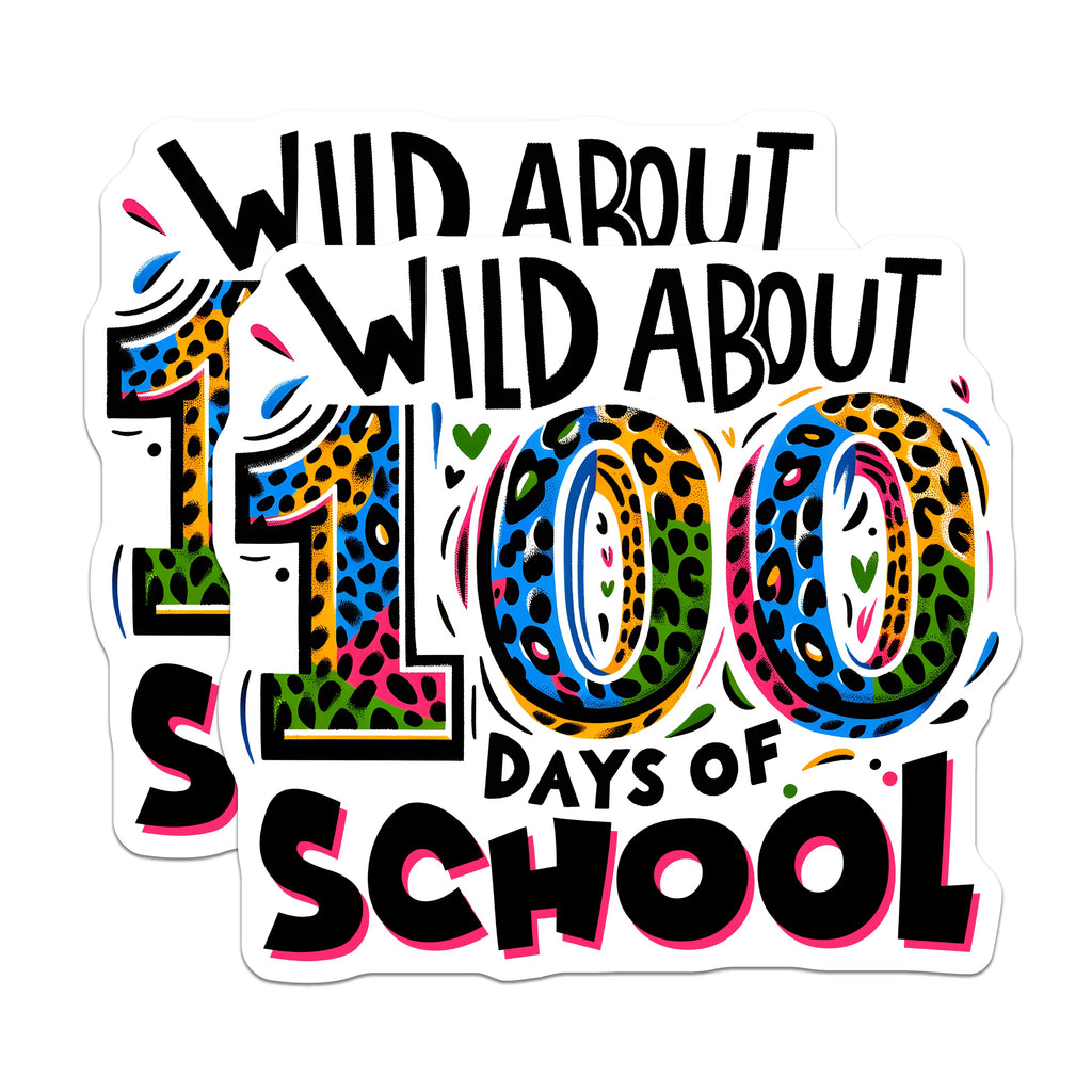 (2 Pack) 100 Days of School Magnets - Wild About Learning - Teacher Classroom Decor - School Celebration - 5 Inches On Longest Side - Thick Durable Magnet - Made in USA - MAG38553