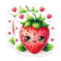 (2 Pack) Kawaii Strawberry Magnets - Cute Fruit Decor - Sweet Fridge Accessories - Valentine's Kitchen Decor - Whimsical Locker Accent - 5" - Durable Magnet - Made in USA - MAG37066