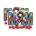 (2 Pack) Autism Mom Magnets - Awareness Ribbon Decor - Special Needs Parent Support - 5 Inches On Longest Side - Thick Durable Magnet - Made in USA - MAG27528