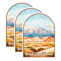 (3 Pack) Great Sand Dunes Decals - Colorado Landscape Decals - Mountain Desert Decal - 3 Inches On Longest Side - Easy Peel & Apply - Made in USA - 3MCS0405