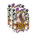 (2 Pack) Dog Mom Magnets - Sunflower Leopard Print - Pet Lover Refrigerator Decor - 5 Inches On Longest Side - Thick Durable Magnet - Made in USA - MAG30557