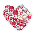 (2 Pack) Love Stickers - Heart Stickers - Valentines Stickers - Cute Romantic Stickers - 5" On Longest Side - Sticks to Any Smooth Flat Surface - Made in USA - BMCS3000
