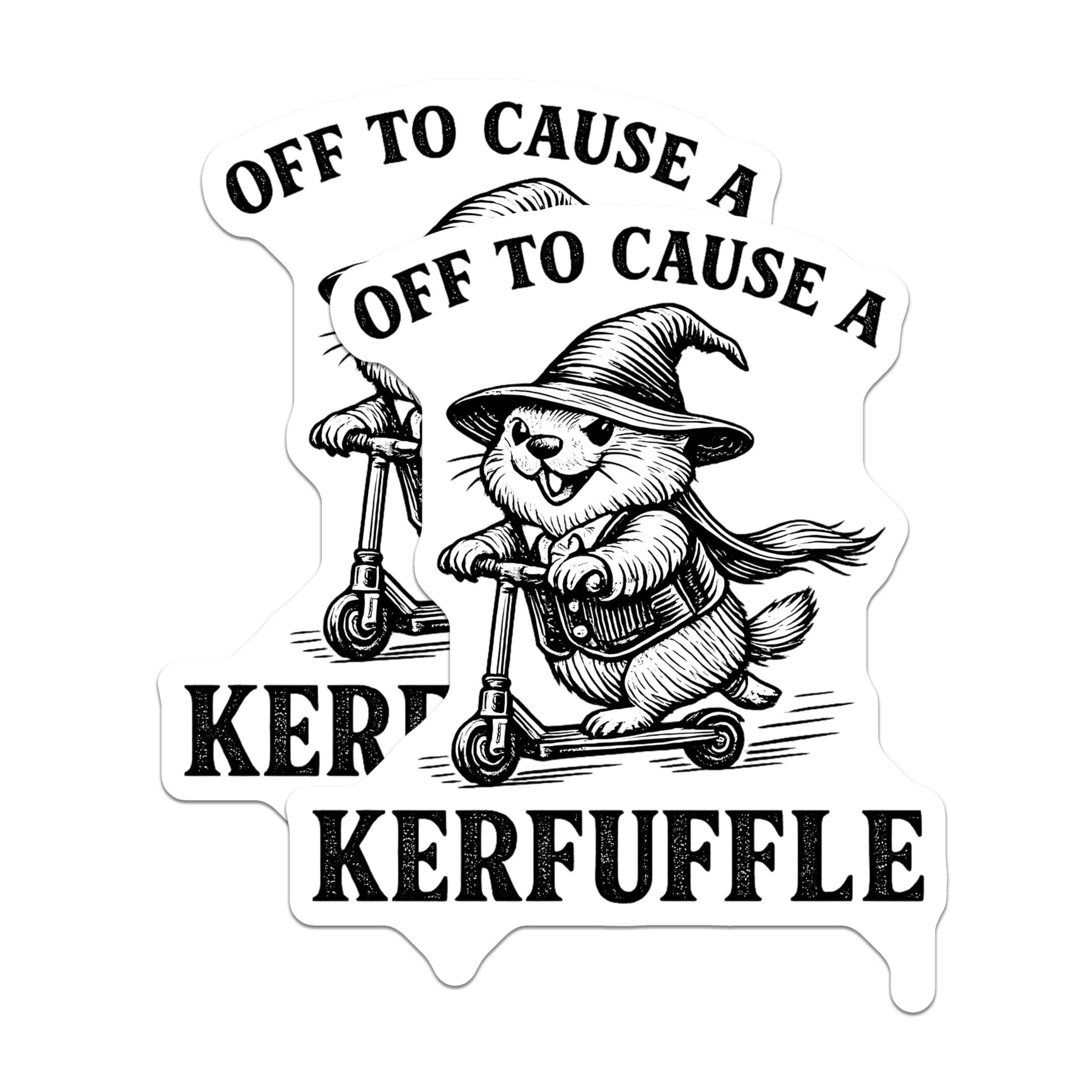 (2 Pack) Wizard Groundhog Magnets - Kerfuffle Scooter Rodent Decor - Whimsical Animal Refrigerator Art - 5 Inches On Longest Side - Thick Durable Magnet - Made in USA - MAG20346