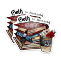 (2 Pack) Goth in Training Magnets - Dark Academia Decor - Witchy Coffee Cup Skull Locker Magnets - 5 Inches On Longest Side - Thick Durable Magnet - Made in USA - MAG39707