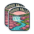 (2 Pack) Sioux Falls Magnets - South Dakota Waterfall Souvenir - Scenic Landscape Travel Art - 5 Inches On Longest Side - Thick Durable Magnet - Made in USA - MAG19710