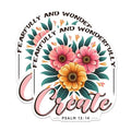 (2 Pack) Fearfully and Wonderfully Made Stickers - Bible Verse Stickers - Inspirational Christian Stickers - 5" On Longest Side - Sticks to Any Smooth Flat Surface - Made in USA - BMCS2826