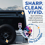 (2 Pack) Day of The Dead Stickers - Inspirational Quotes Stickers - Sugar Skull Art Stickers - 5" On Longest Side - Sticks to Smooth Flat Surfaces - Made in USA - BMCS4637