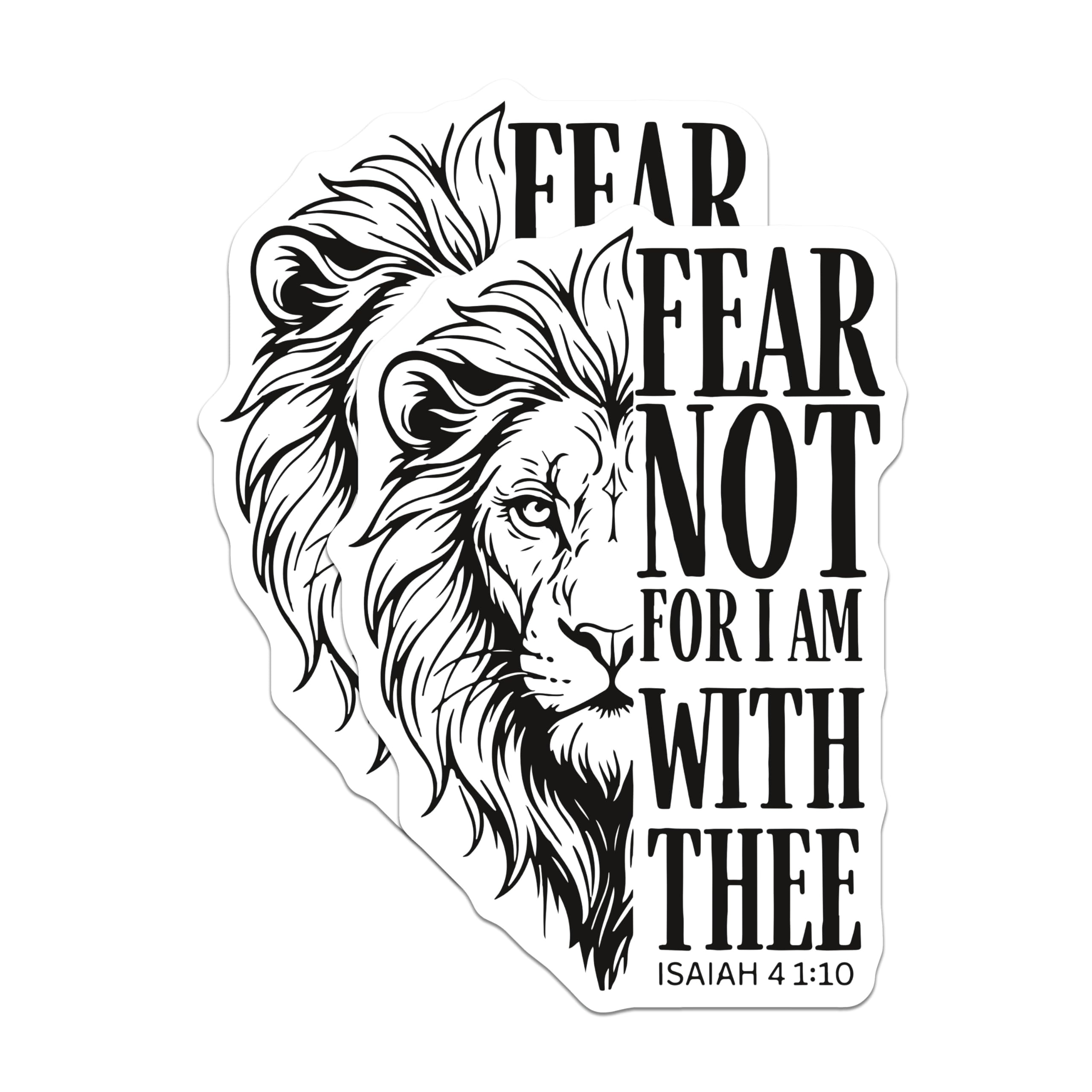 (2 Pack) Lion Fear Not Magnets - Religious Verse Decor - Christian Scripture Accents - 5" On Longest Side - Premium Magnet - for Cars, Refrigerators, Toolboxes, Lockers - Made in USA - MAG15628