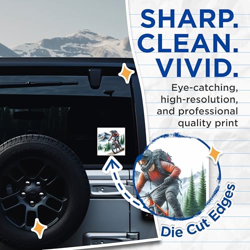 (2 Packs) Mountain Biking Riding in The Mountains Stickers - Mountain Biking Decals - 5 Inches On Longest Side - Premium Vinyl Decal - Sticks to Any Smooth Flat Surface - Made in USA - BMCS2497