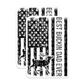 (2 Pack) Best Buckin Dad Ever Stickers - Deer Hunting Dad Stickers - Patriotic American Flag Stickers - 5" On Longest Side - Sticks to Smooth Flat Surfaces - Made in USA - BMCS4773