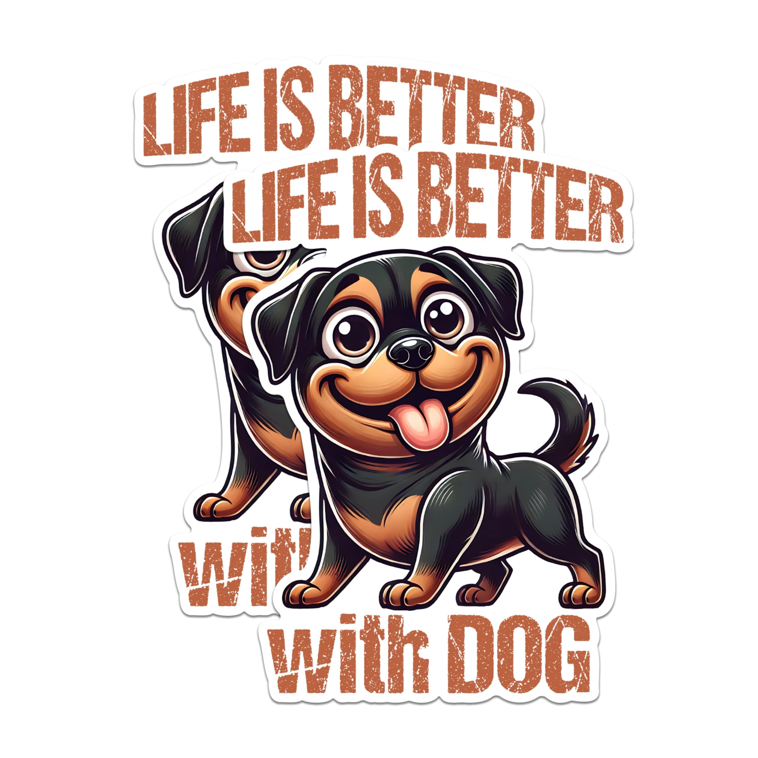 (2 Pack) Life is Better with Dogs Stickers - Cute Dog Stickers - Dog Lover Stickers - Funny Pet Stickers - 5" On Longest Side - Sticks to Any Smooth Flat Surface - Made in USA - BMCS2810