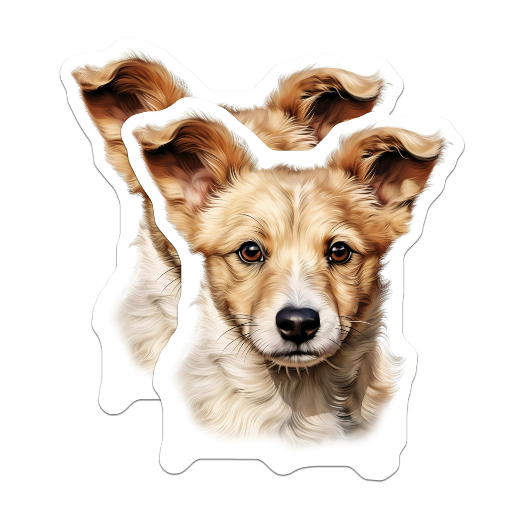(2 Pack) Cute Puppy Magnets - Dog Lover Fridge Decor - Pet Animal Locker Accessory - Adorable Puppy Face Illustration - 5 Inches On Longest Side - Thick Durable Magnet - Made in USA - MAG25976