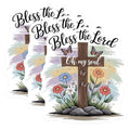 (3 Pack) Bless The Lord Decals - Christian Stickers - Butterfly Flower Decals- 3 Inches On Longest Side - Easy Peel & Apply - Made in USA - 3MCS5154