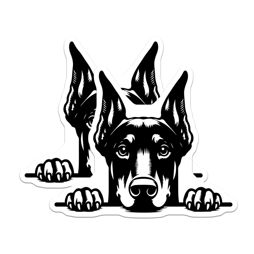 (2 Pack) Doberman Magnets - Doberman Pinscher Art - Dog Lover Decor - Pet Parent Refrigerator Magnets - 5 Inches On Longest Side - Thick Durable Magnet - Made in USA - MAG39794
