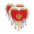 Montenegro Flag Heart Bleed T-Shirt Magnet - Balkan Pride Souvenir Idea - 5" On Longest Side - Premium Magnet - for Cars, Refrigerators, Toolboxes, Lockers - Made in USA - MAG18465