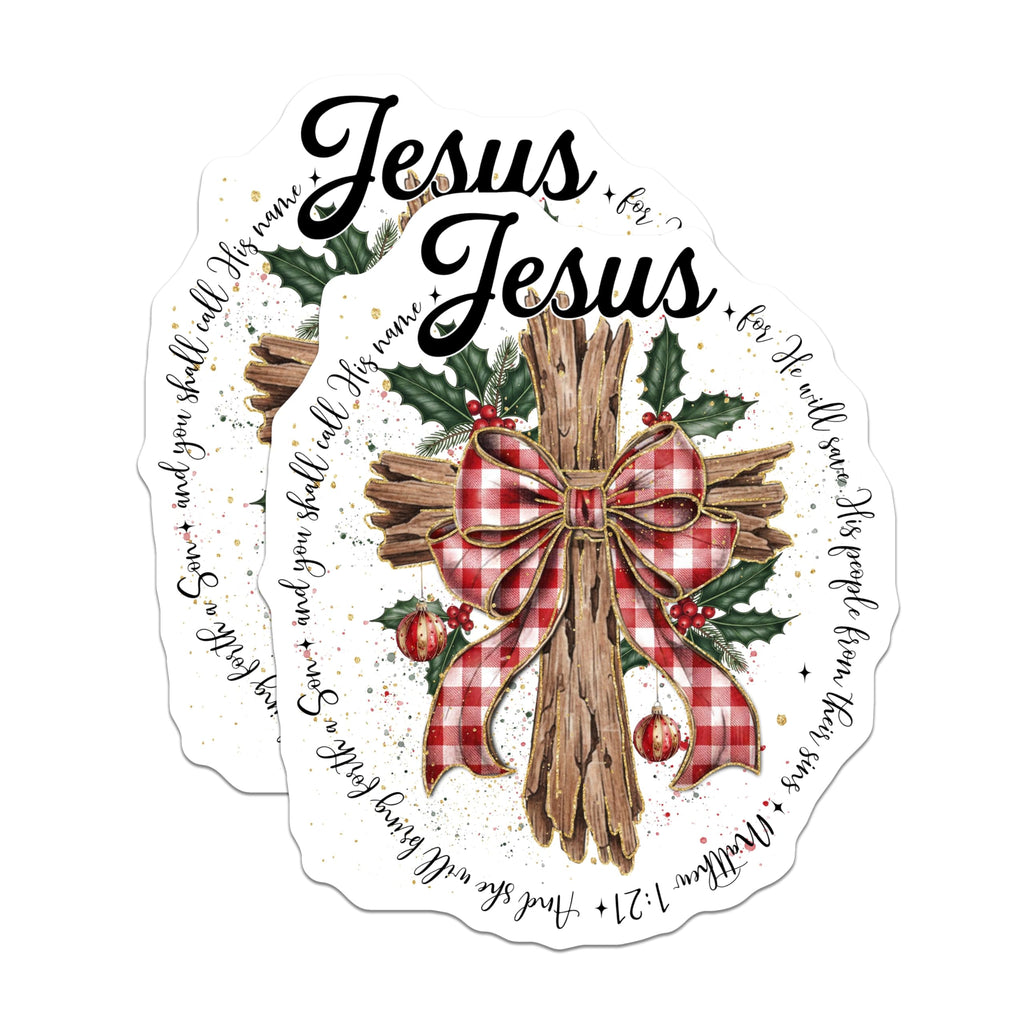 (2 Pack) Jesus Christmas Magnets - Christian Holiday Decor - Religious Fridge Magnets - 5" On Longest Side - Premium Magnet - for Cars, Refrigerators, Toolboxes, Lockers - Made in USA - MAG14465