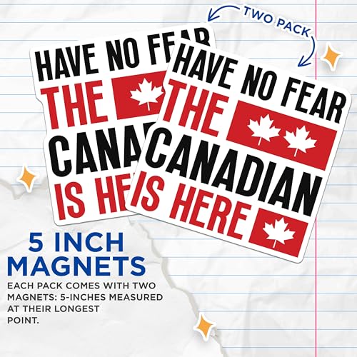 (2 Pack) Canadian Pride Magnet - 5" On Longest Side - Sticks to Smooth Flat Surfaces - Made in USA - MAG10193
