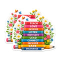 (2 Pack) Teacher Appreciation Magnets - Inspirational Books Pencil Decor - Educator Motivation Learning - 5 Inches On Longest Side - Thick Durable Magnet - Made in USA - MAG22645
