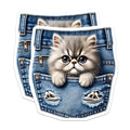 (2 Pack) Cute Cat Magnets - Pocket Kitten - Fridge Decor - 5" On Longest Side - Premium Magnet - for Cars, Refrigerators, Toolboxes, Lockers - Made in USA - MAG16208