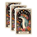 (3 Pack) Dolphin Decals - Floral Dolphin Stickers - Laptop Decals - 3 Inches On Longest Side - Easy Peel & Apply - Made in USA - 3MCS4157