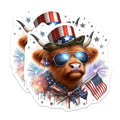(2 Pack) Patriotic Cow Stickers - USA Fourth of July Stickers - American Flag Animal Sticker - Independence Day Decal - 5" On Longest Side - Sticks to Smooth Flat Surfaces - Made in USA - BMCS6332